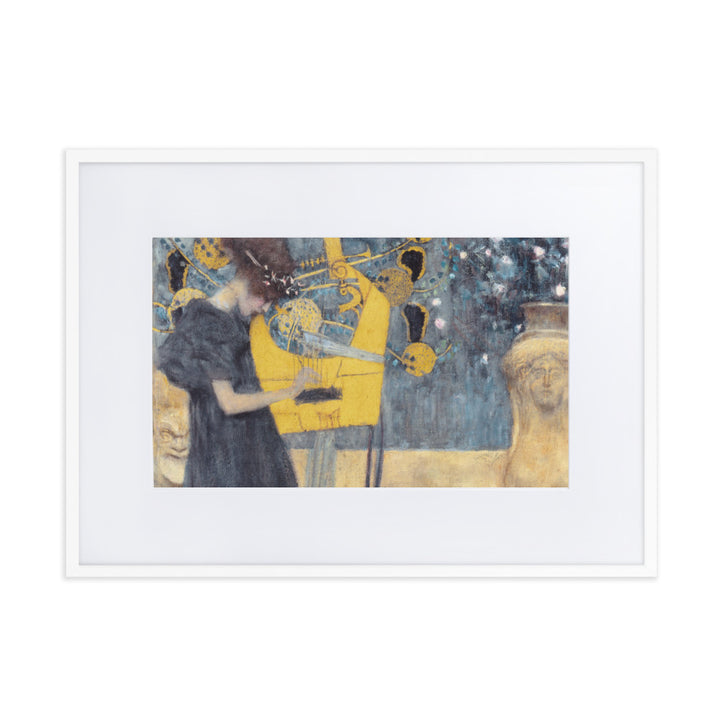 Poster mit Passepartout - Gustav Klimt, Die Musik Gustav Klimt Weiß / 50×70 cm artlia