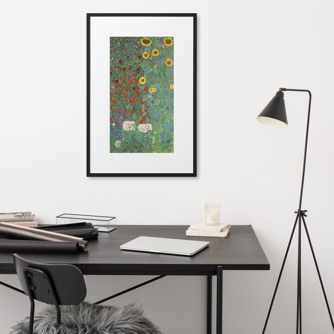 Poster mit Passepartout - Gustav Klimt, Garten mit Sonnenblumen Gustav Klimt artlia