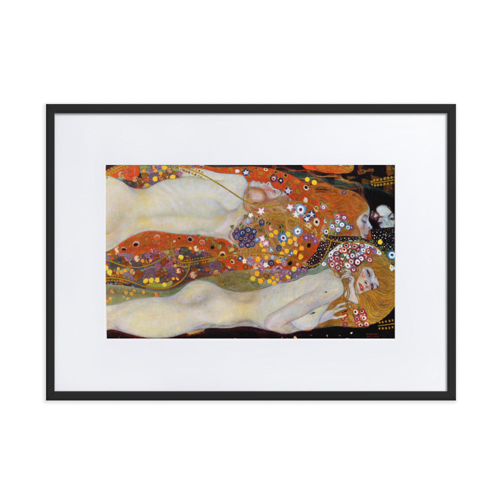 Poster mit Passepartout - Gustav Klimt, Wasserschlangen II Gustav Klimt Schwarz / 50×70 cm artlia