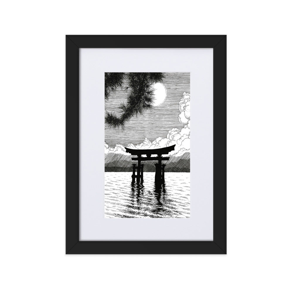 Poster mit Passepartout - Miyajima Pavel Illustrations Schwarz / 21×30 cm artlia