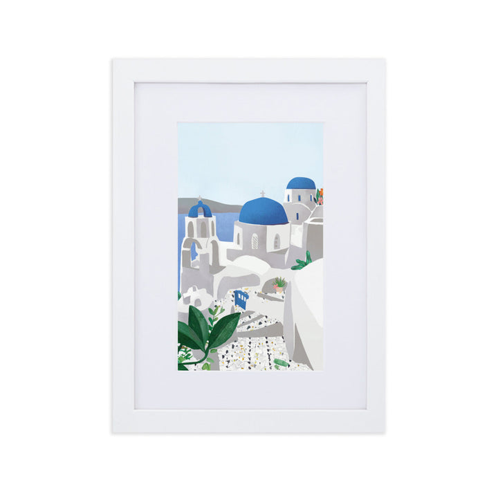 Poster mit Passepartout - Santorini Kuratoren von artlia Weiß / 21×30 cm artlia