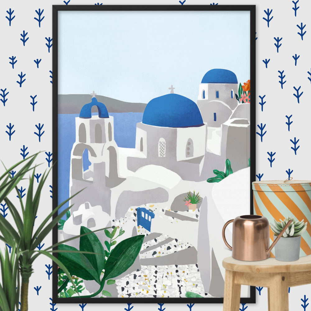 Poster mit Rahmen - Santorini Kuratoren von artlia artlia