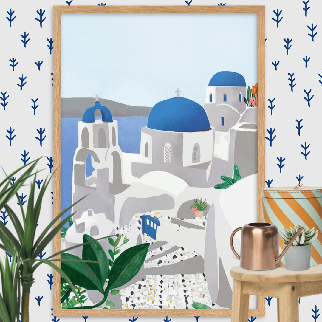 Poster mit Rahmen - Santorini Kuratoren von artlia artlia