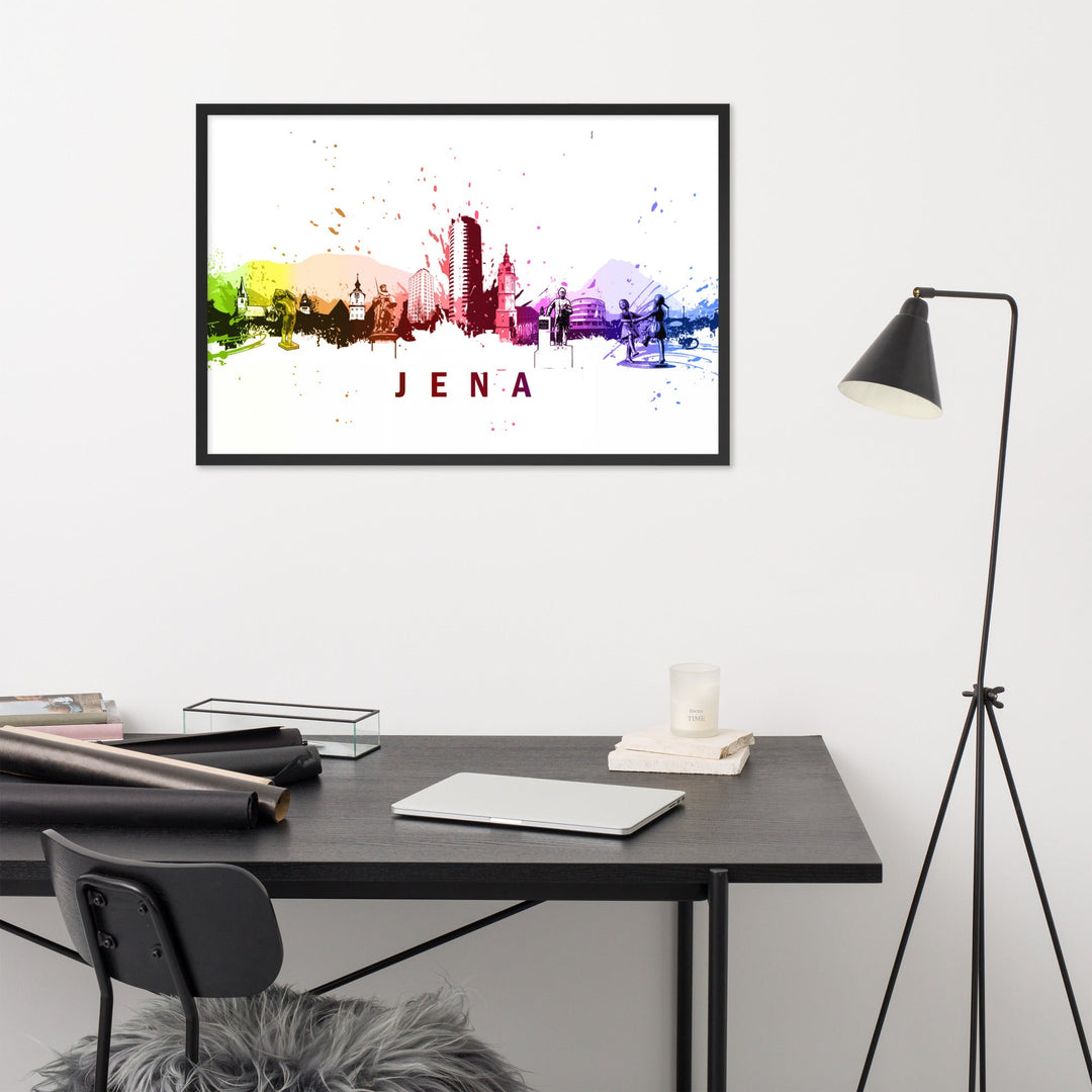 Poster mit Rahmen - Skyline Jena Marko Kurth artlia