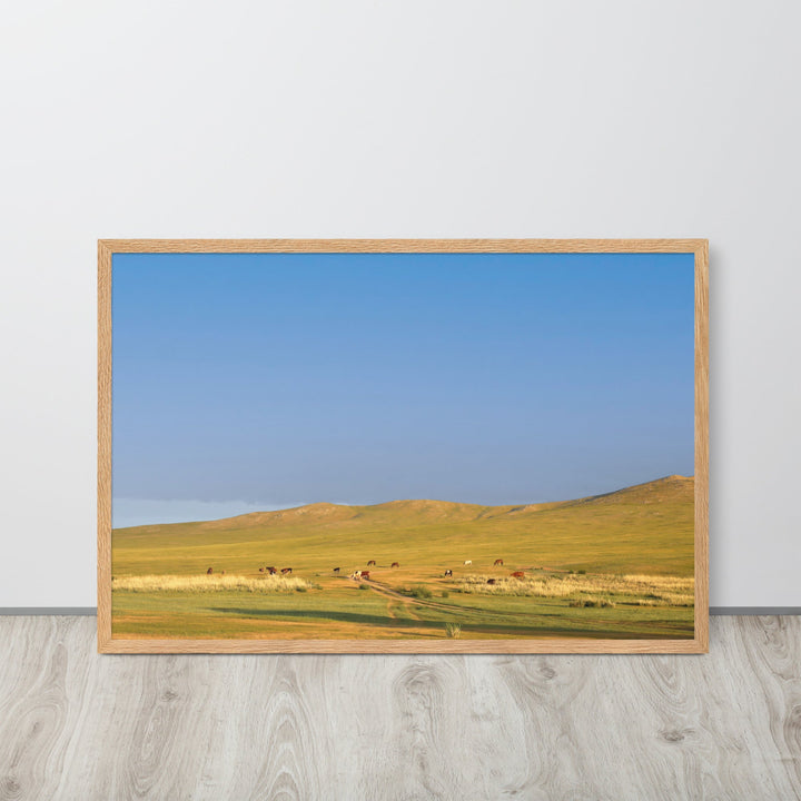 Poster mit Rahmen - Steppe on a calm morning, Mongolia Young Han Song artlia