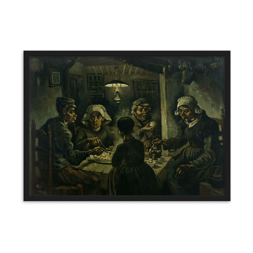 Poster mit Rahmen - Van Gogh, Katoffelesser 1885 Vincent van Gogh Schwarz / 50×70 cm artlia