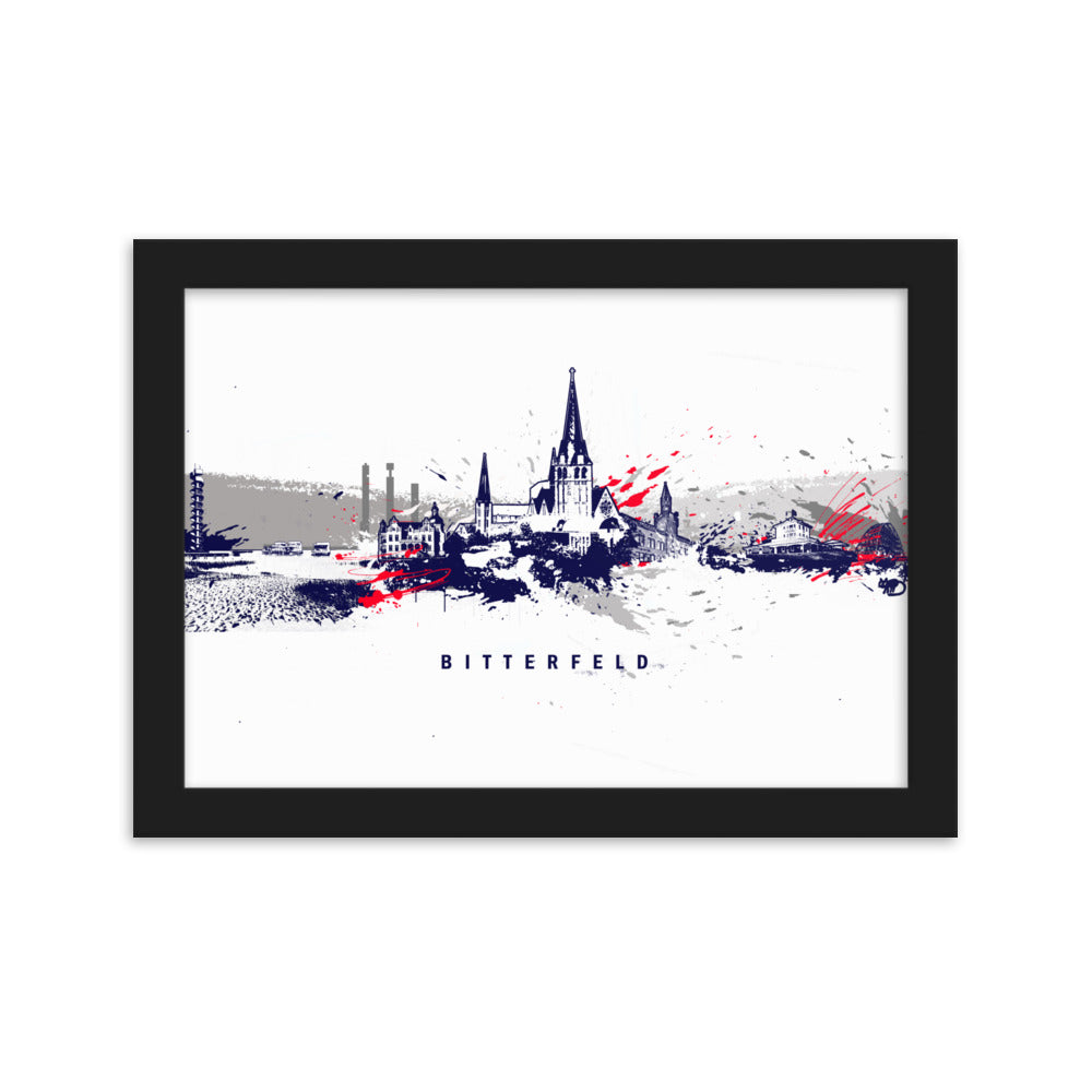 Poster - Skyline Bitterfeld Marko Kurth Schwarz / 21×30 cm artlia