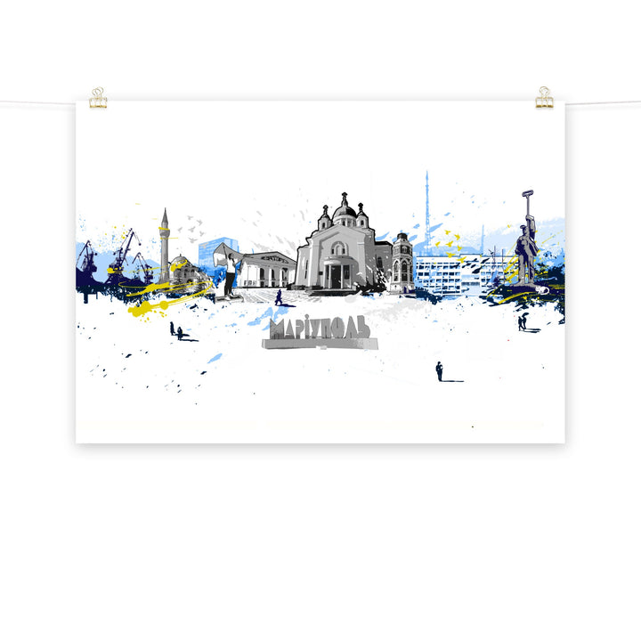 Poster - Skyline Mariupol Marko Kurth Ohne Rahmen / 70x100 cm artlia