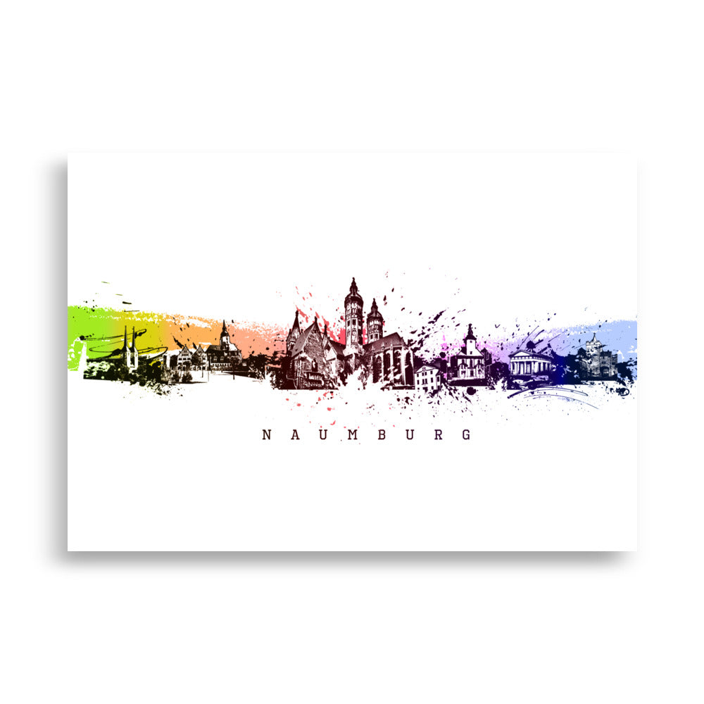 Poster - Skyline Naumburg Marko Kurth ohne Rahmen / 21×30 cm artlia