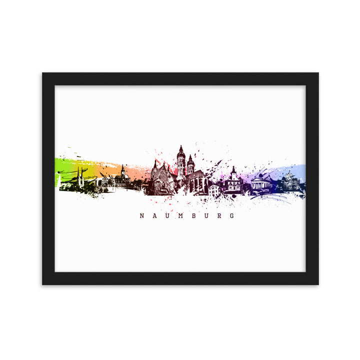 Poster - Skyline Naumburg Marko Kurth Schwarz / 30×40 cm artlia