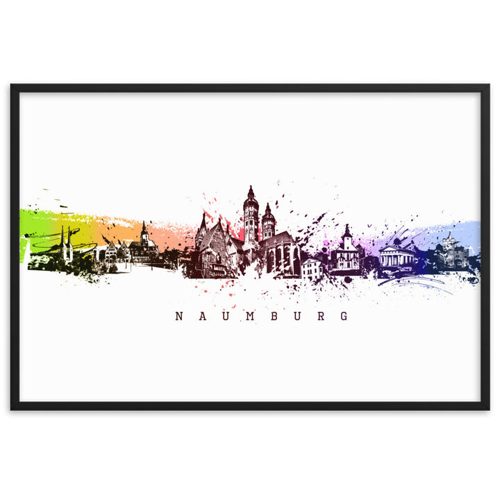 Poster - Skyline Naumburg Marko Kurth Schwarz / 61×91 cm artlia