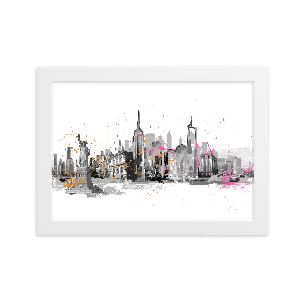 Poster - Skyline New York Marko Kurth Weiß / 21×30 cm artlia