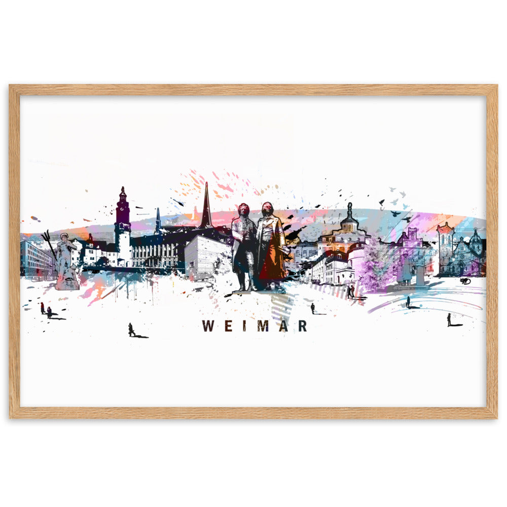 Poster - Skyline Weimar Marko Kurth Oak / 61×91 cm artlia