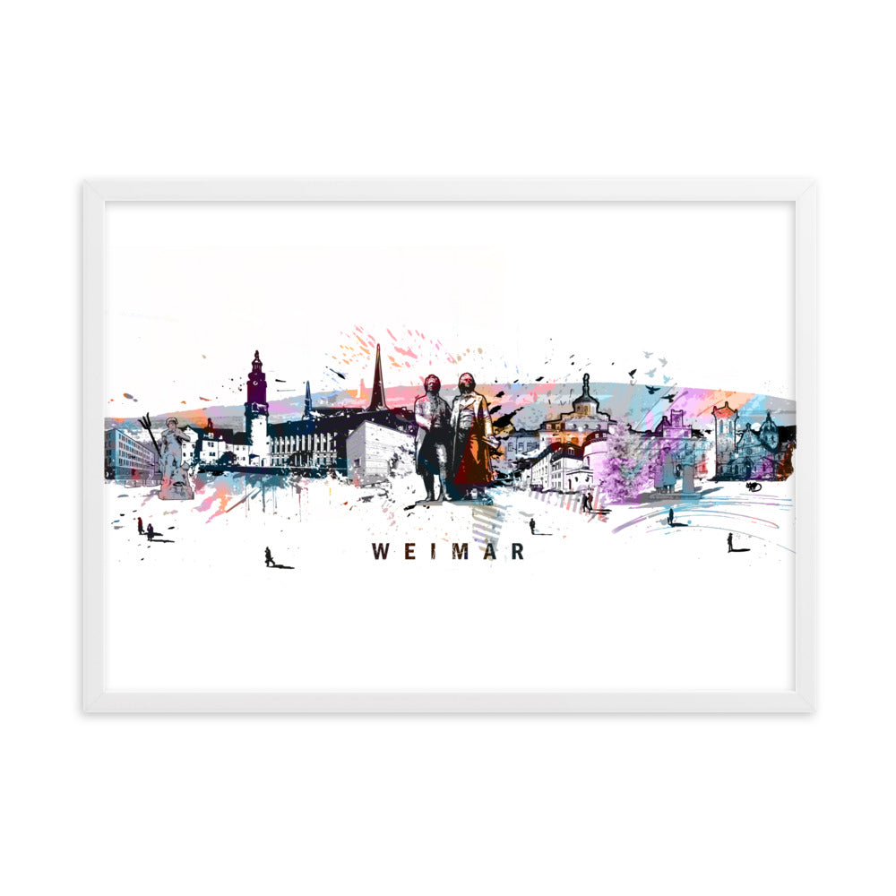 Poster - Skyline Weimar Marko Kurth Weiß / 50×70 cm artlia