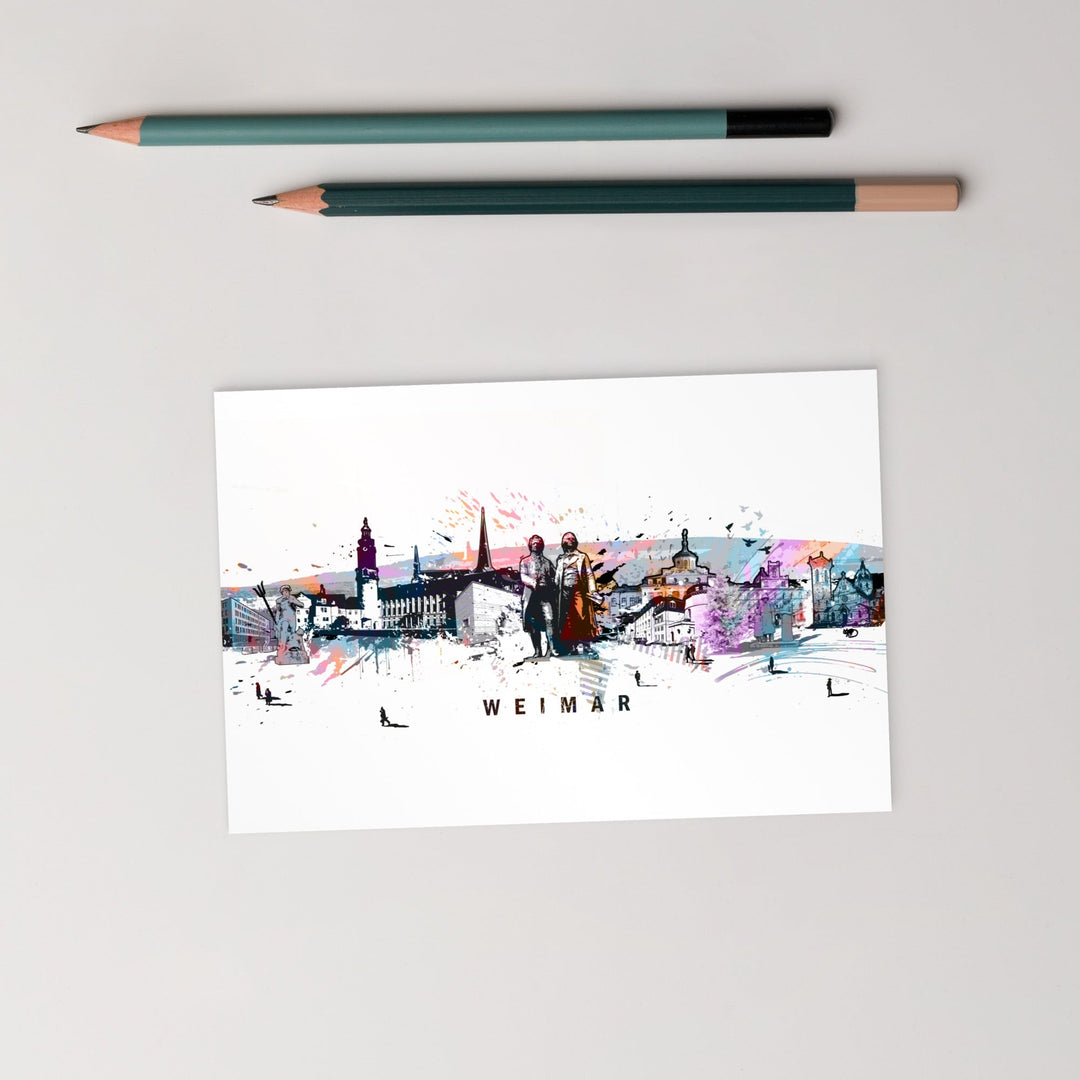 Postkarte - Skyline Naumburg artlia