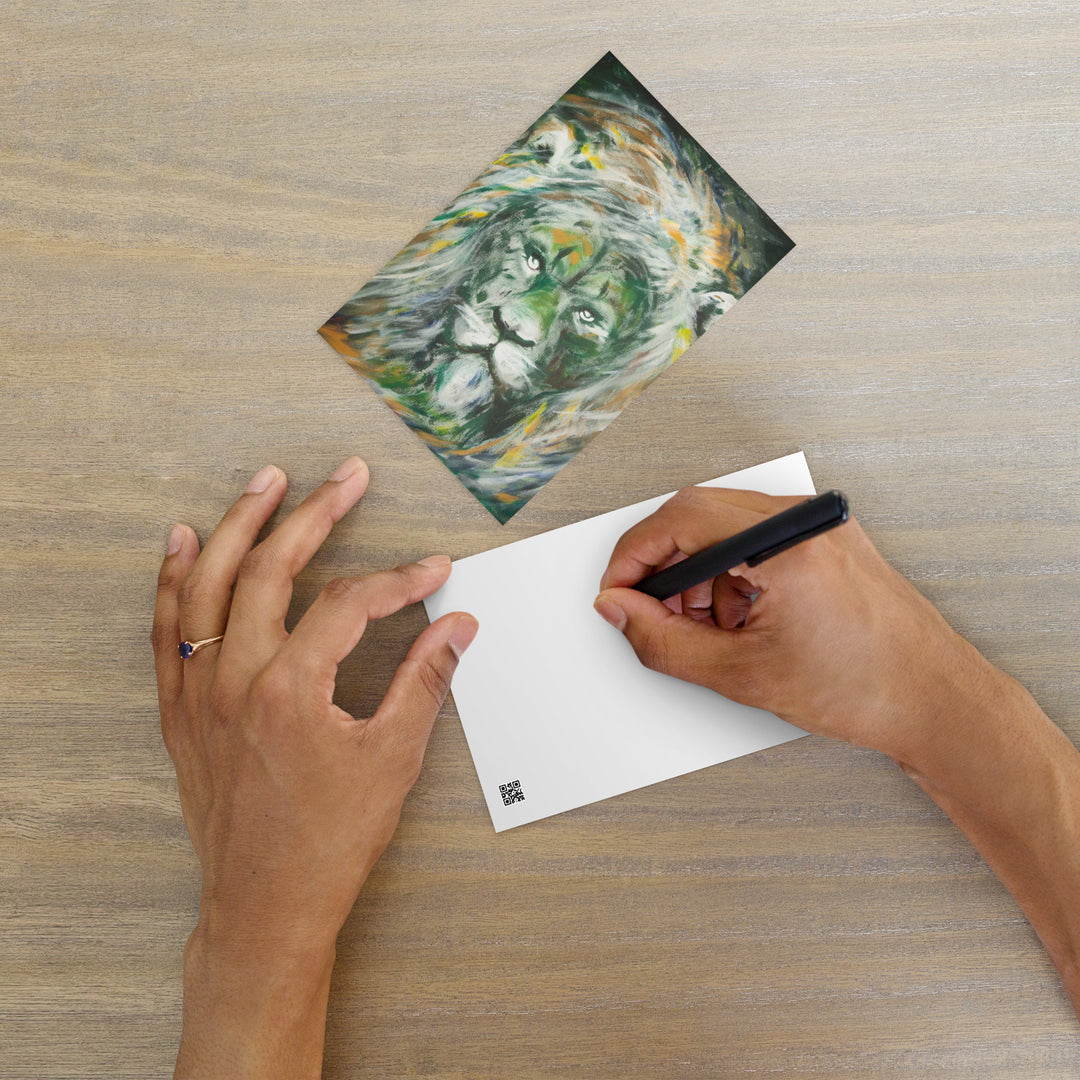 Postcard - Green Lion