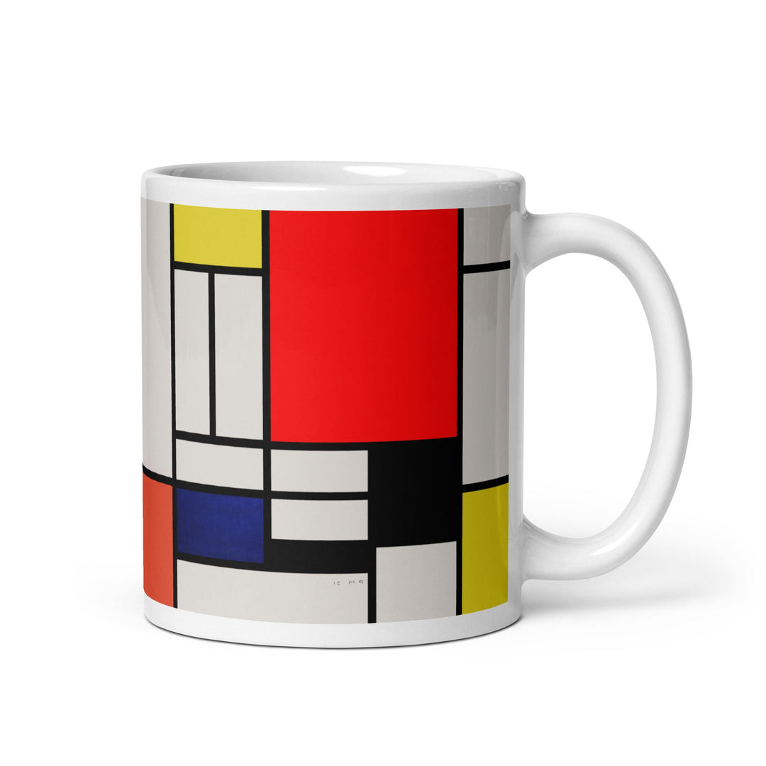 Tasse - Mondrian, Composition with red yellow black gray and blue Piet Mondrian 0.33 L (11 oz) artlia