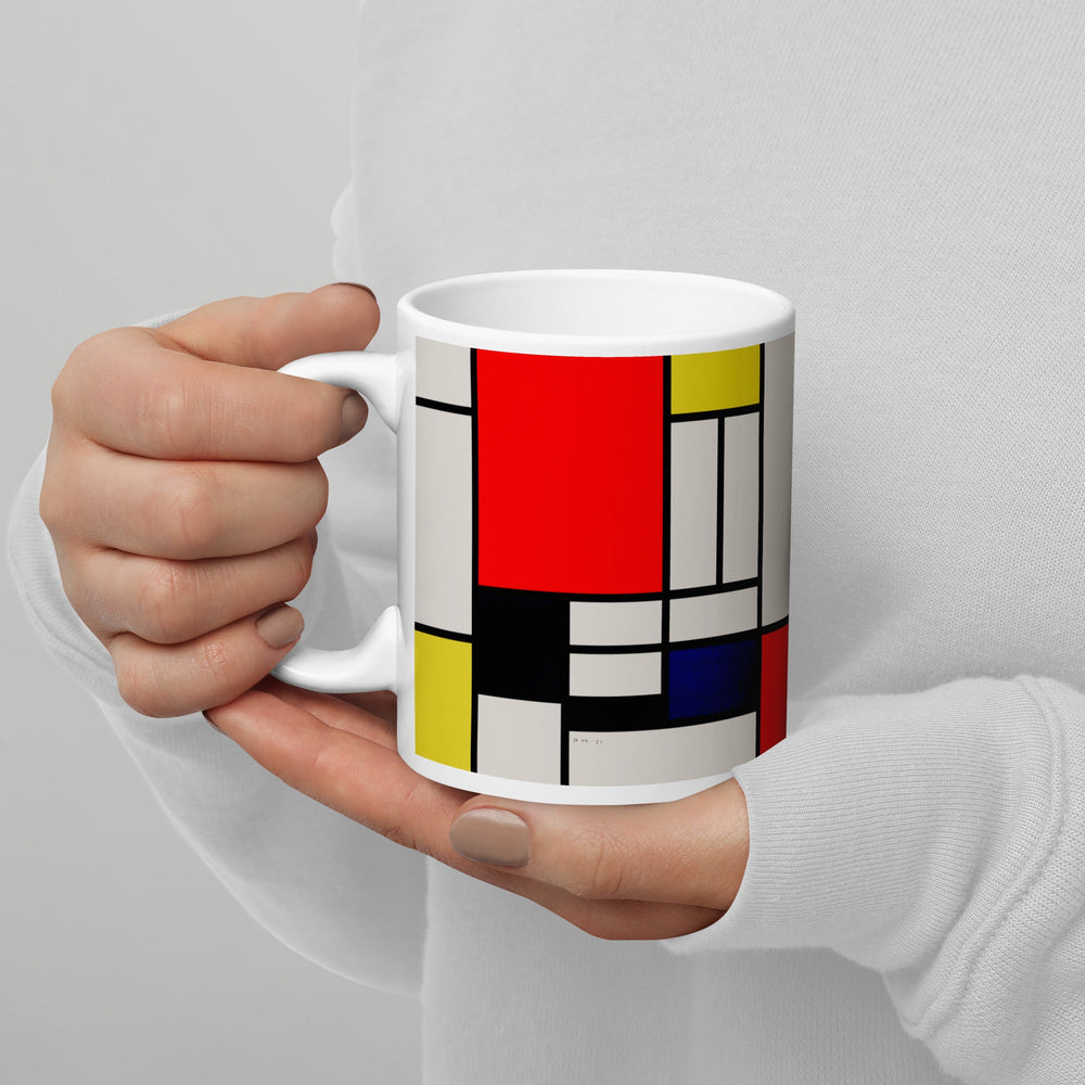 Tasse - Mondrian, Composition with red yellow black gray and blue Piet Mondrian artlia