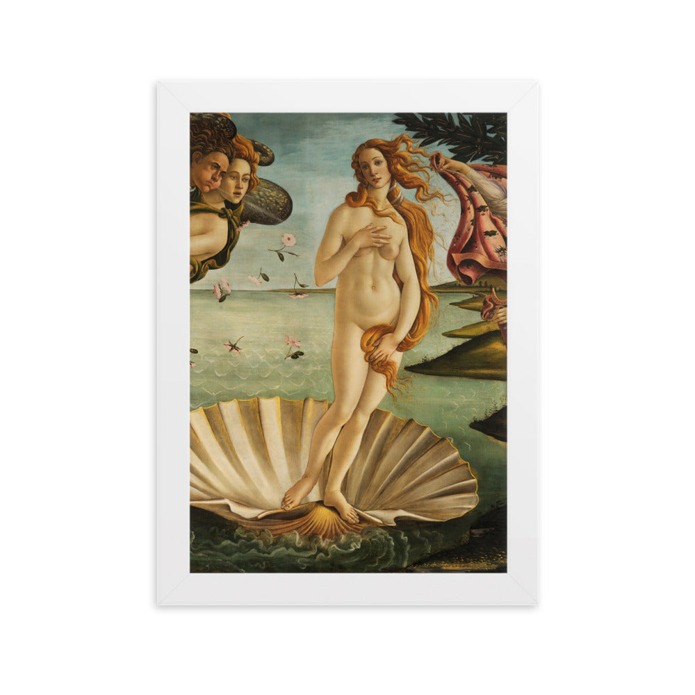 Birth of Venus, Botticelli - Poster im Rahmen Sandro Botticelli Weiß / 21×30 cm artlia