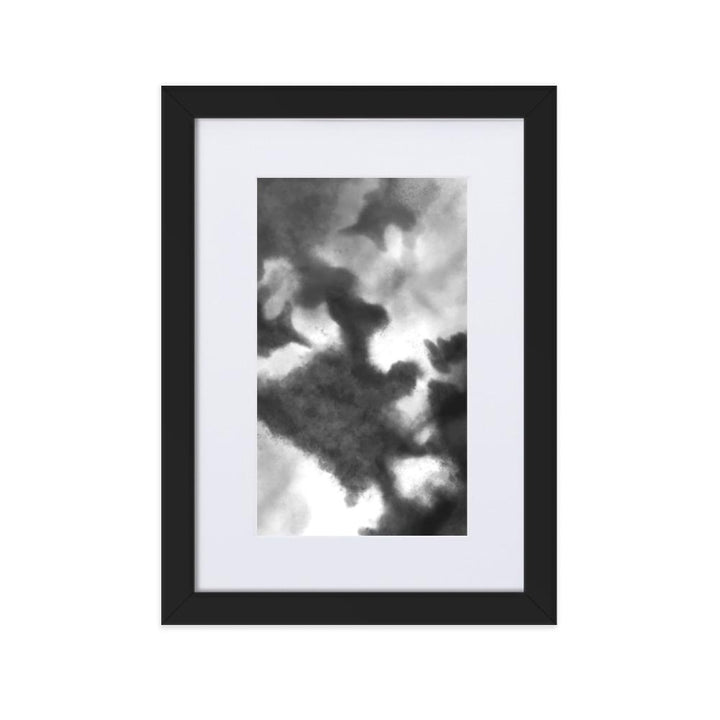 Black Watercolor - Poster im Rahmen mit Passepartout artlia Schwarz / 21×30 cm artlia