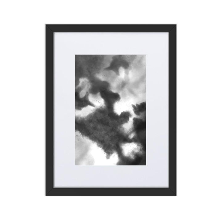 Black Watercolor - Poster im Rahmen mit Passepartout artlia Schwarz / 30×40 cm artlia