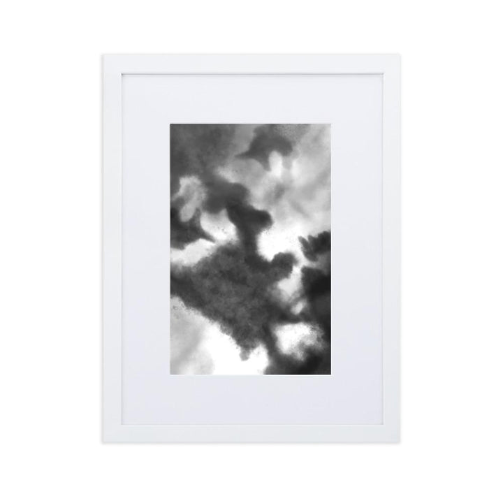 Black Watercolor - Poster im Rahmen mit Passepartout artlia Weiß / 30×40 cm artlia