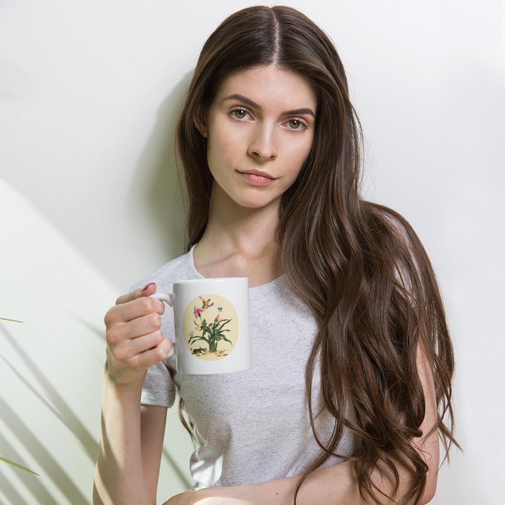 Blumen, Schmetteringe und Frosch - Tasse Misun Kim artlia