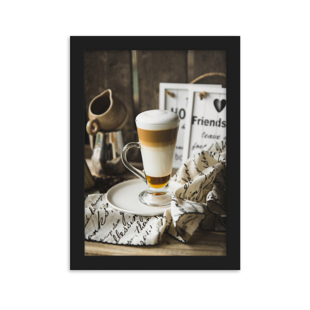 Café in Berlin - Poster im Rahmen Kuratoren von artlia Schwarz / 21×30 cm artlia