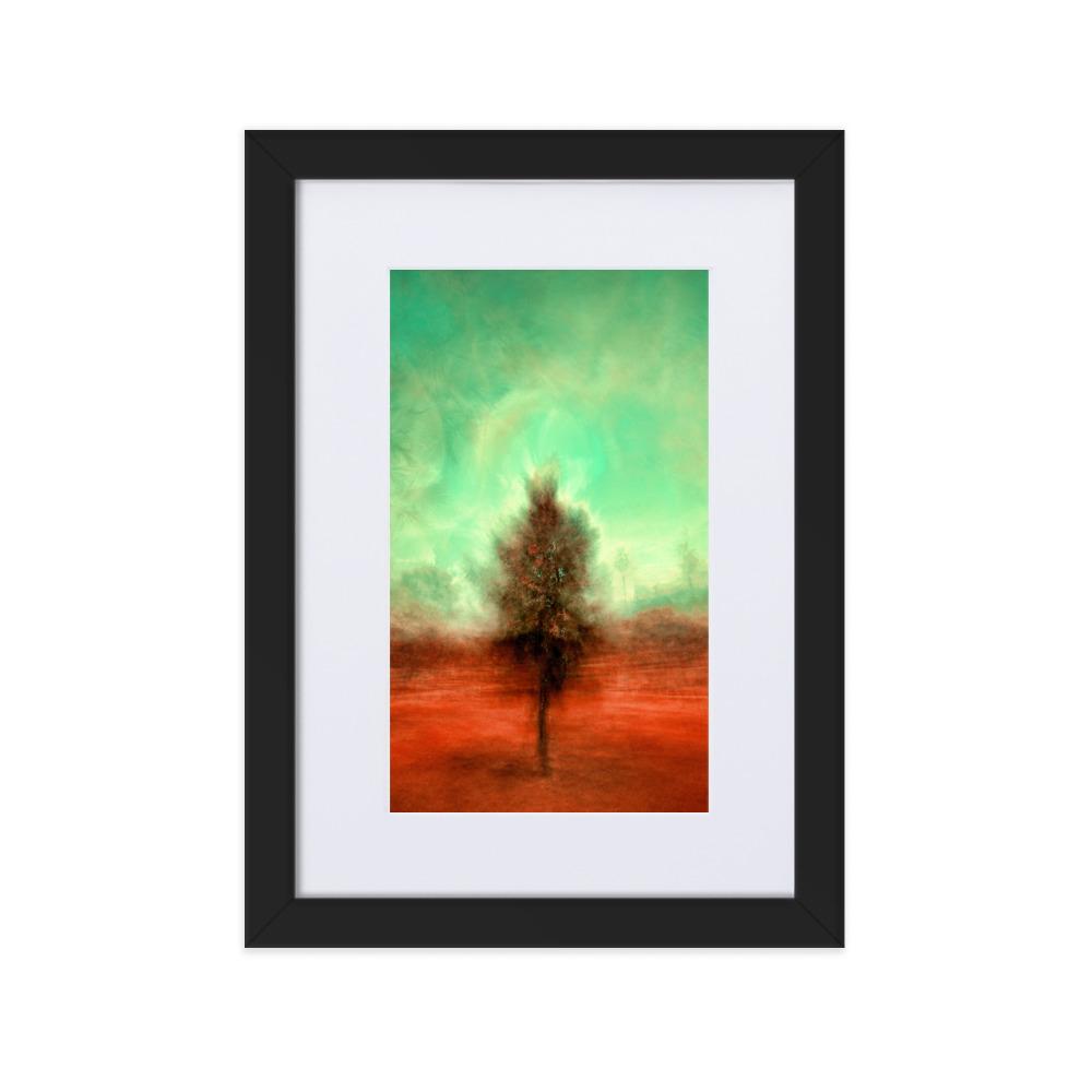 Der schlafende Baum - Poster im Rahmen mit Passepartout Kuratoren von artlia schwarz / 21×30 cm artlia