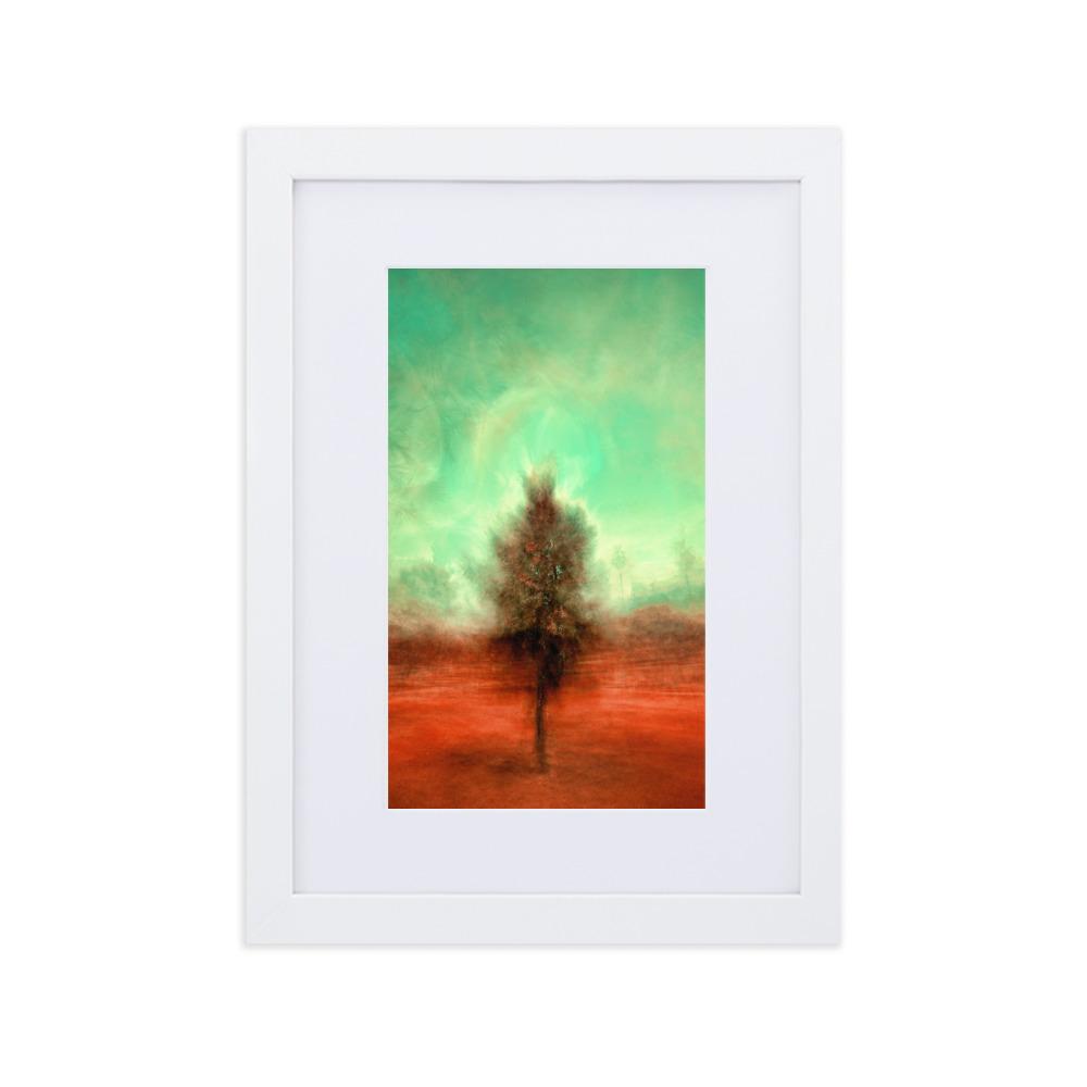 Der schlafende Baum - Poster im Rahmen mit Passepartout Kuratoren von artlia weiß / 21×30 cm artlia