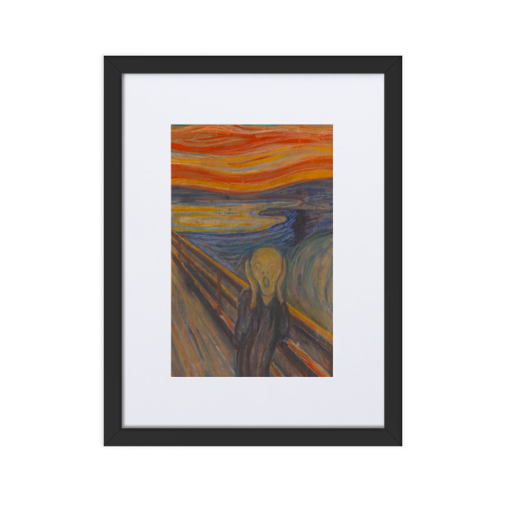 Edvard Munch, The Scream - Poster im Rahmen mit Passepartout Edvard Munch Schwarz / 30×40 cm artlia