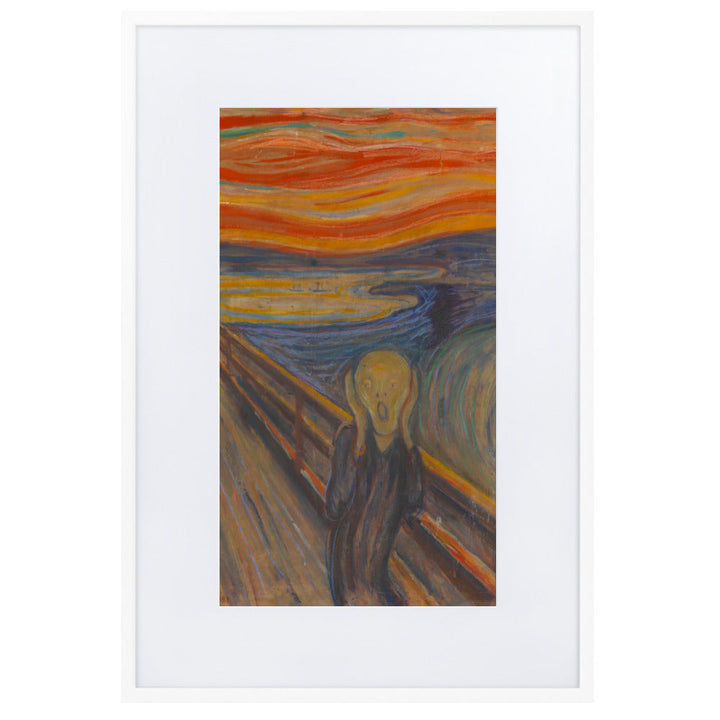 Edvard Munch, The Scream - Poster im Rahmen mit Passepartout Edvard Munch Weiß / 61×91 cm artlia