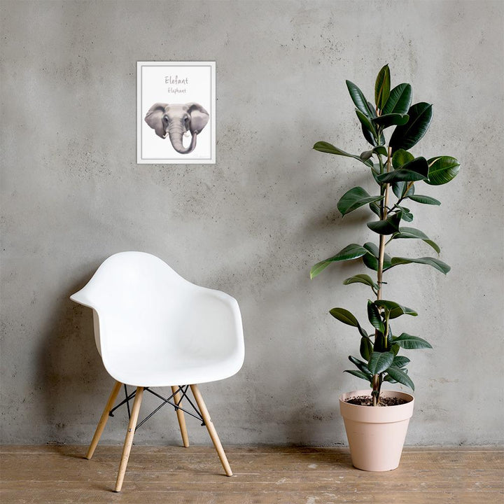 Elefant - Poster im Rahmen dear.bon.vivant artlia