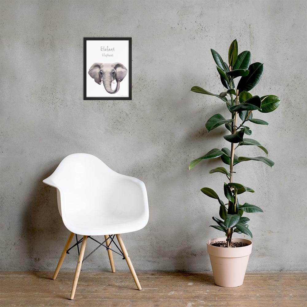 Elefant - Poster im Rahmen dear.bon.vivant artlia