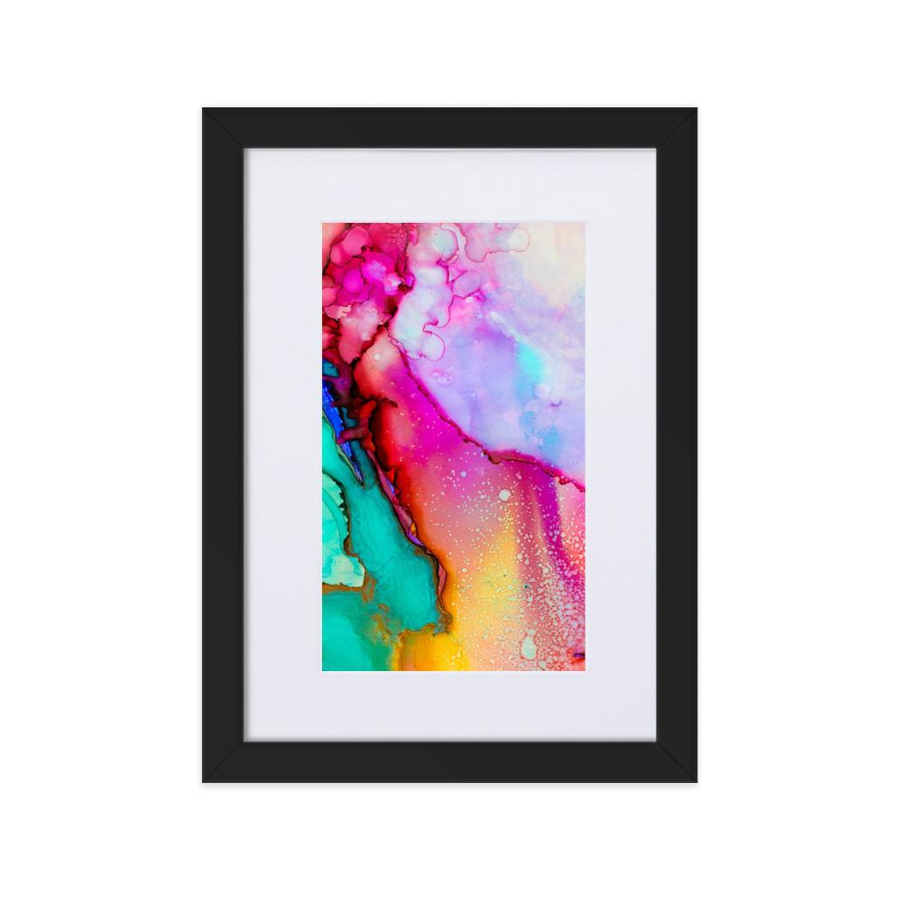 Farbenspiel - Poster im Rahmen mit Passepartout Kuratoren von artlia schwarz / 21×30 cm artlia