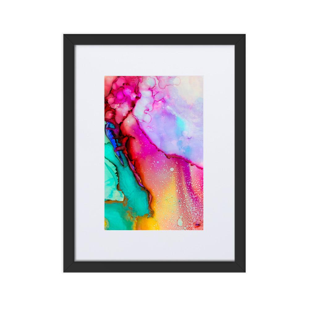 Farbenspiel - Poster im Rahmen mit Passepartout Kuratoren von artlia schwarz / 30×40 cm artlia