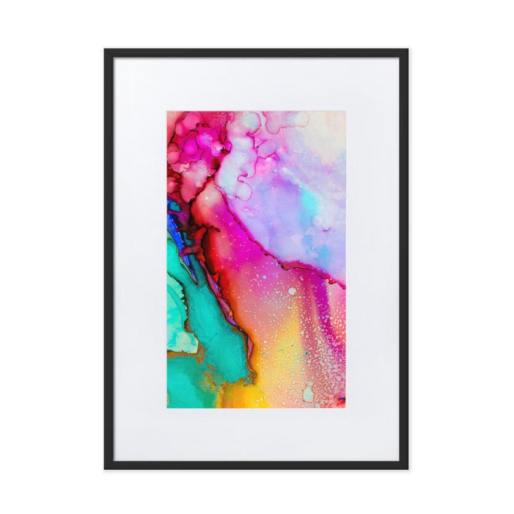 Farbenspiel - Poster im Rahmen mit Passepartout Kuratoren von artlia schwarz / 50×70 cm artlia