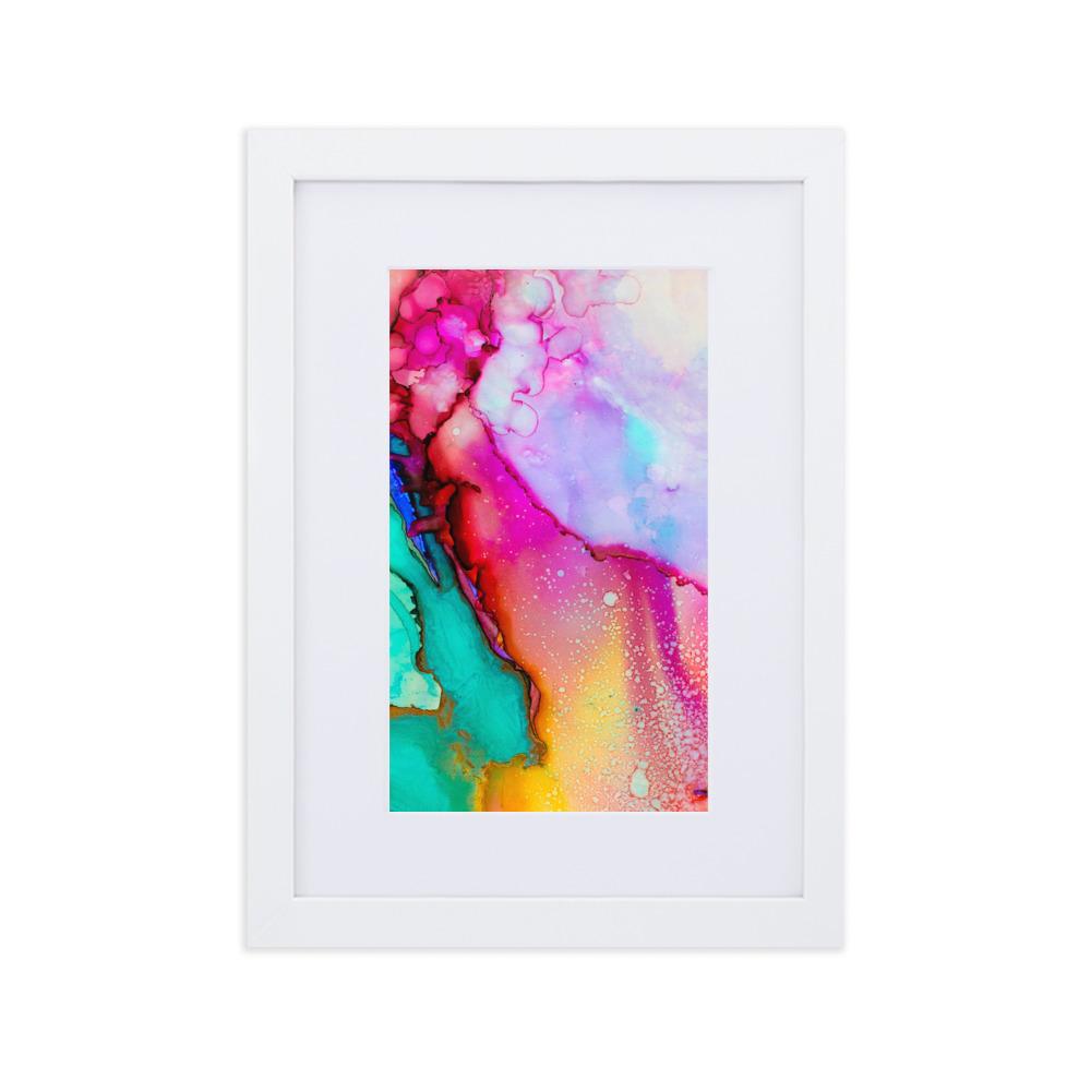 Farbenspiel - Poster im Rahmen mit Passepartout Kuratoren von artlia weiß / 21×30 cm artlia