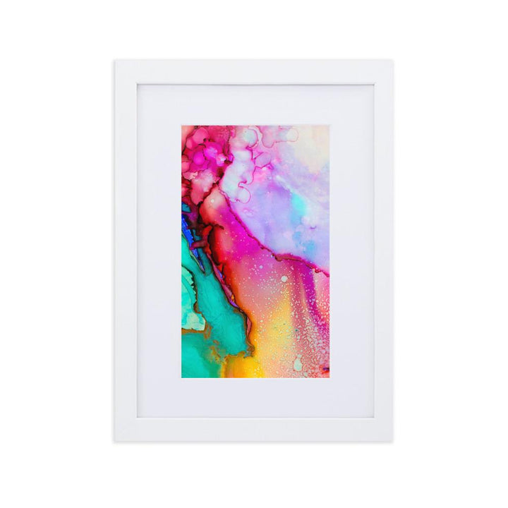 Farbenspiel - Poster im Rahmen mit Passepartout Kuratoren von artlia weiß / 21×30 cm artlia