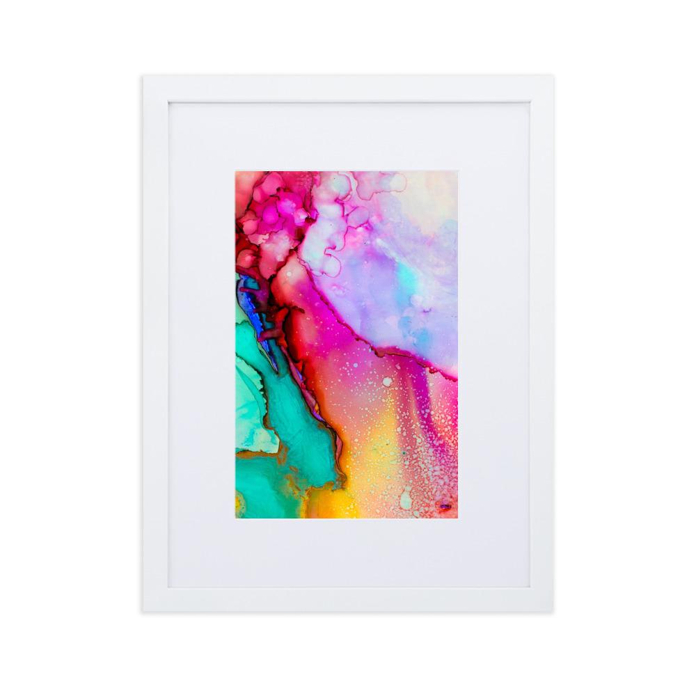 Farbenspiel - Poster im Rahmen mit Passepartout Kuratoren von artlia weiß / 30×40 cm artlia