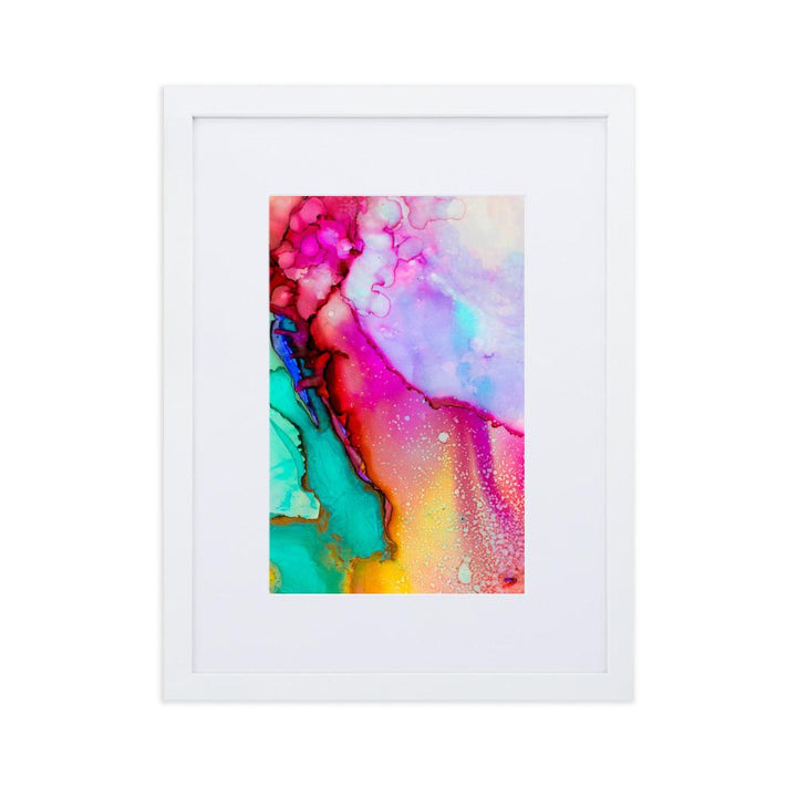 Farbenspiel - Poster im Rahmen mit Passepartout Kuratoren von artlia weiß / 30×40 cm artlia