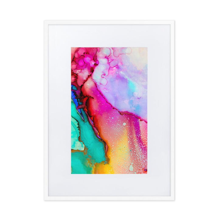 Farbenspiel - Poster im Rahmen mit Passepartout Kuratoren von artlia weiß / 50×70 cm artlia
