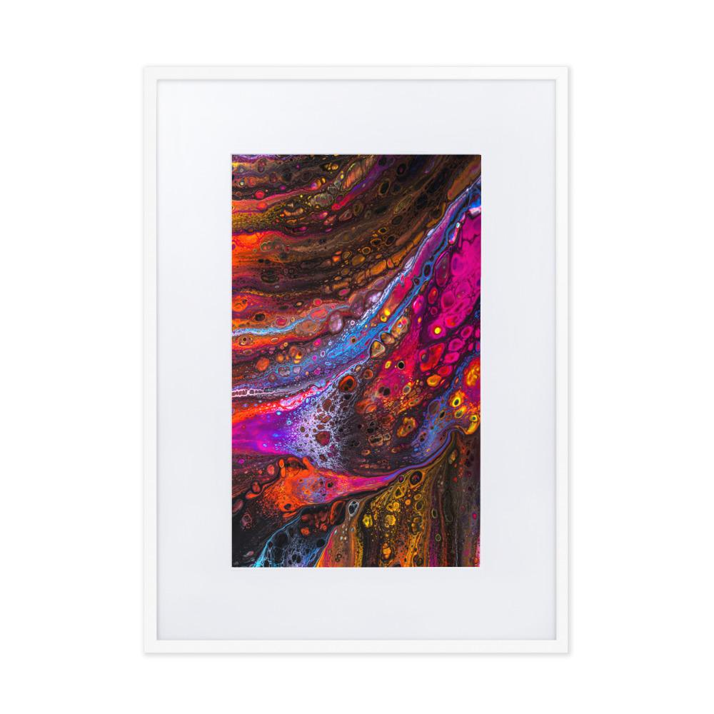 Fractal Abstract 01 - Poster im Rahmen mit Passepartout artlia Weiß / 50×70 cm artlia