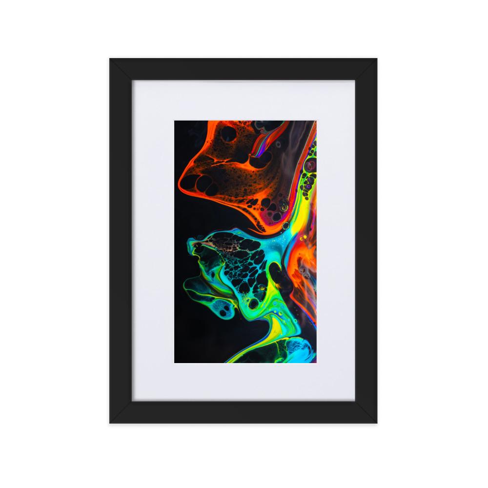 Fractal Abstract 08 - Poster im Rahmen mit Passepartout Alexandru Antoci Schwarz / 21×30 cm artlia