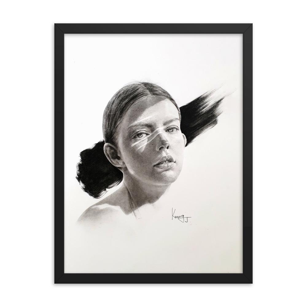 Frau im Licht - Poster im Rahmen Kwang Jae Lee artlia