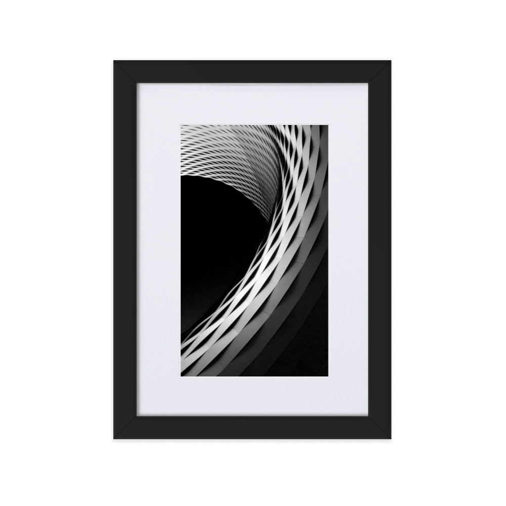 Geometric architecture 1 - Poster im Rahmen mit Passepartout Kuratoren von artlia Schwarz / 21×30 cm artlia