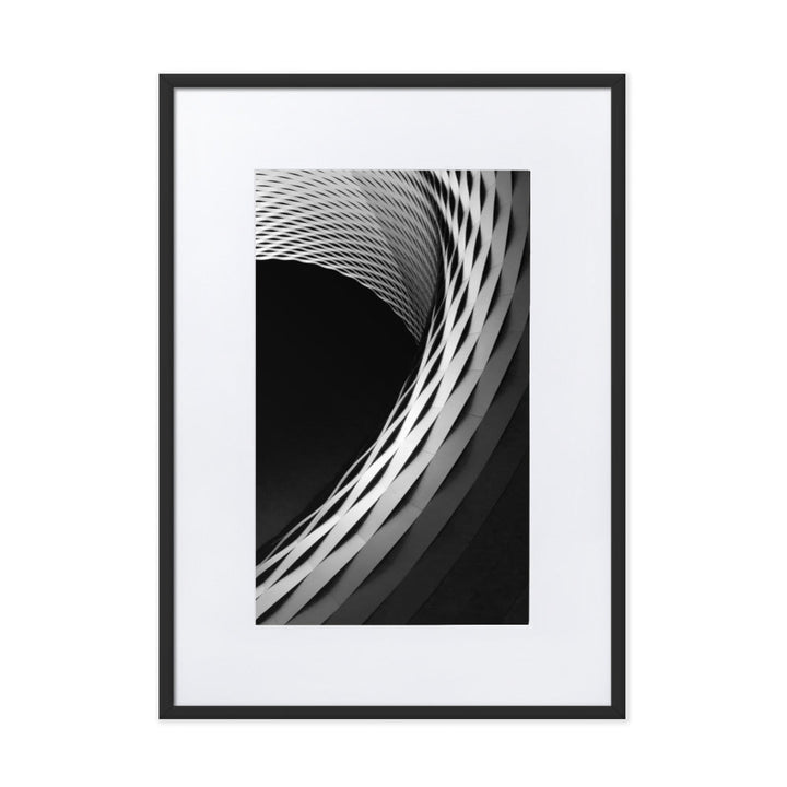 Geometric architecture 1 - Poster im Rahmen mit Passepartout Kuratoren von artlia Schwarz / 50×70 cm artlia