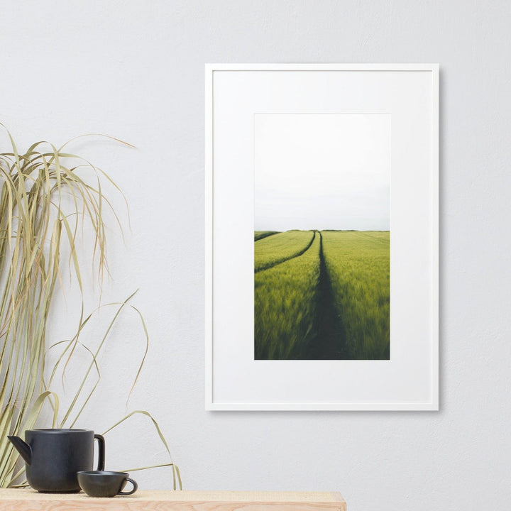 Gerstenfeld barley field - Poster im Rahmen mit Passepartout Kuratoren von artlia artlia