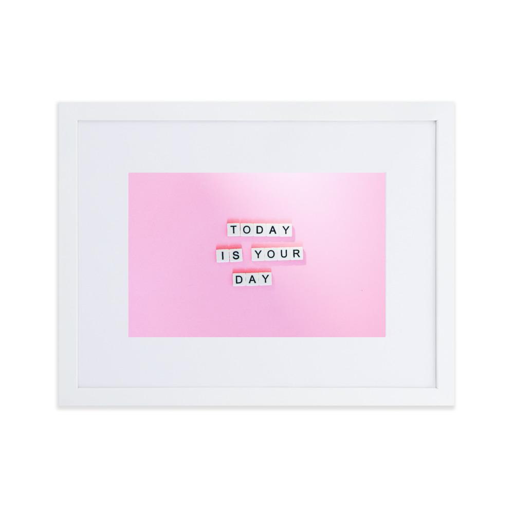 Glückstag - Poster im Rahmen mit Passepartout Kuratoren von artlia weiß / 30×40 cm artlia