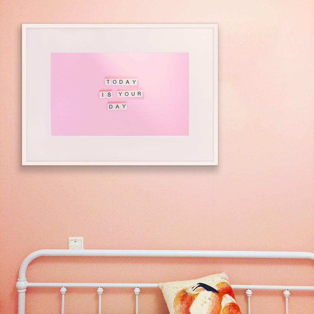Glückstag - Poster im Rahmen mit Passepartout Kuratoren von artlia weiß / 61×91 cm artlia